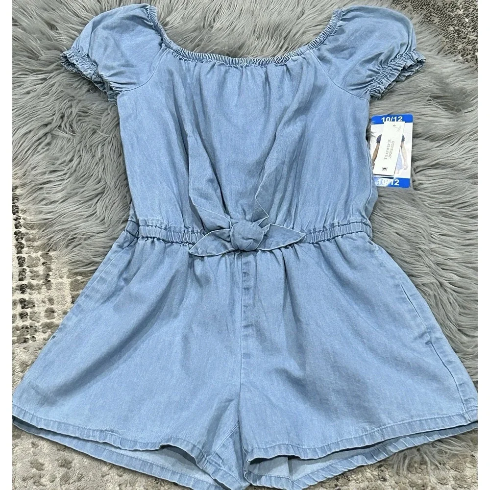 GAP Girl's Soft Short Puff Sleeve One Piece Shorts‎ Romper Size 10/12 NWT